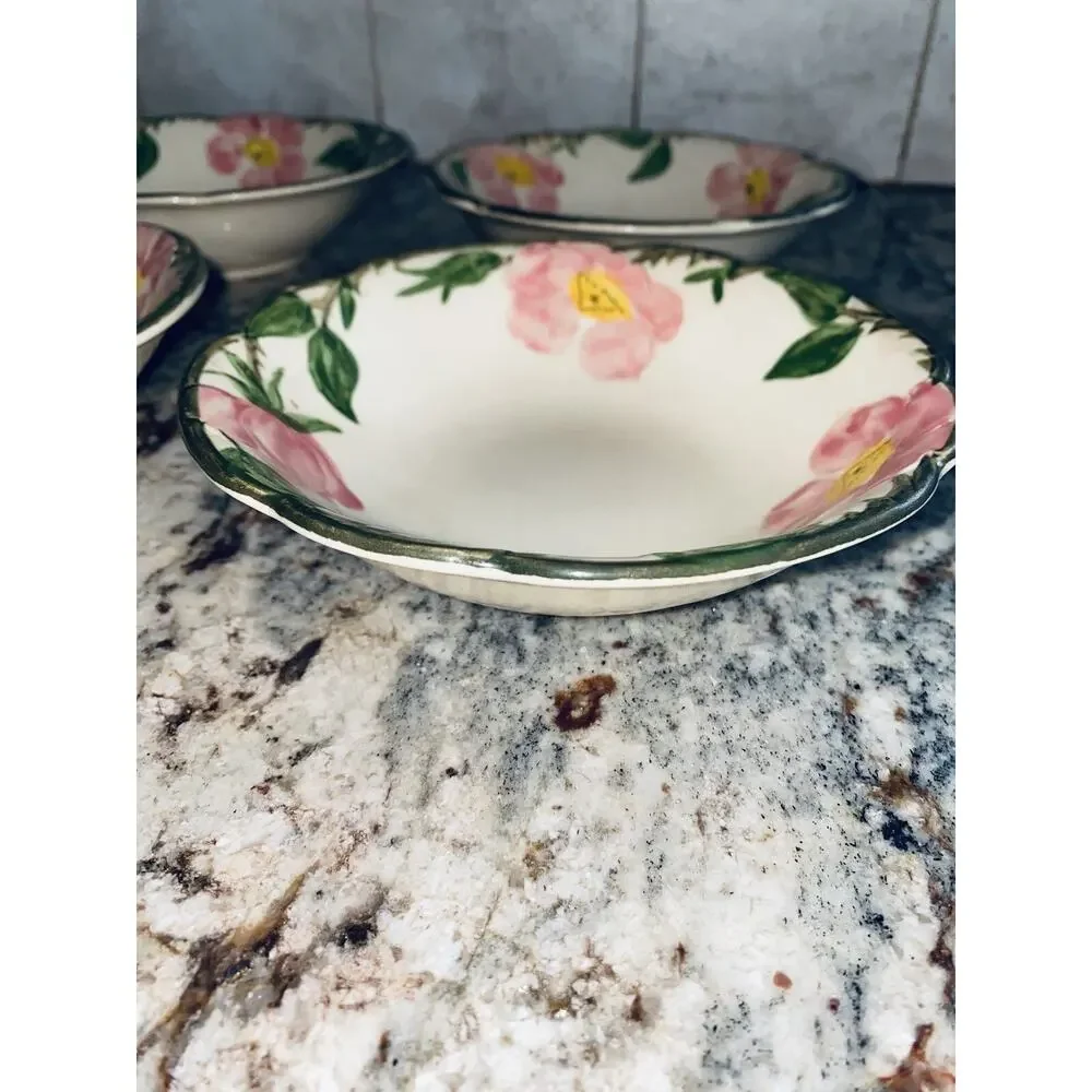 Franciscan Desert Rose Cereal Bowl Lot of 4 1947 Hand Decorated USA Backstamp